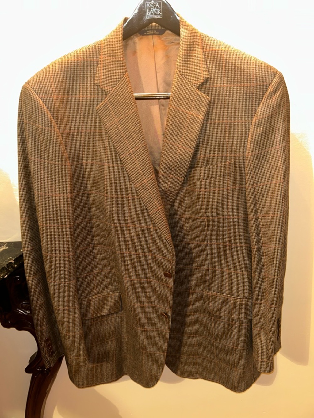 Vintage Brooks Brothers Wool Houndstooth Sport Coat Blazer Size 48L